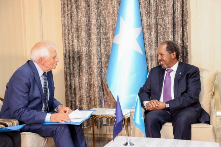 Madaxa Siyaasadda Midowga Yurub oo Muqdisho kula kulmay Madaxweyne Xasan Sheekh